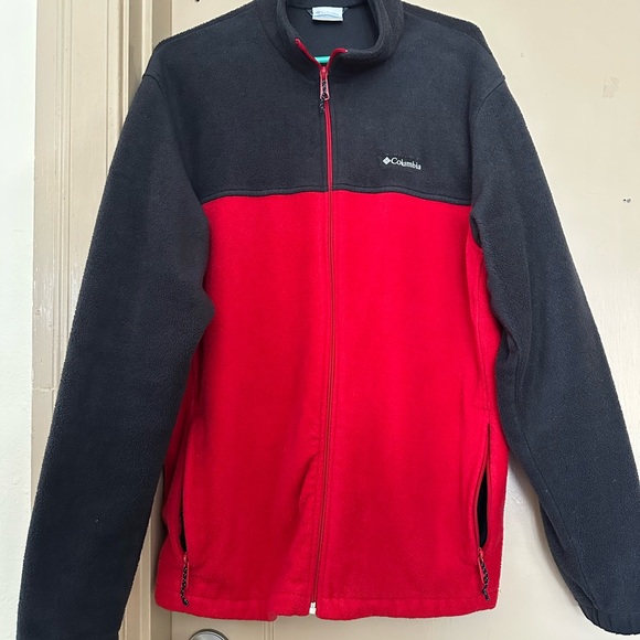 Columbia Red and Black Fleece Jacket - Picture 1 of 4